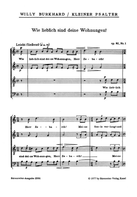 Wie lieblich sind deine Wohnungen op. 82 [Bar:BA2501]
