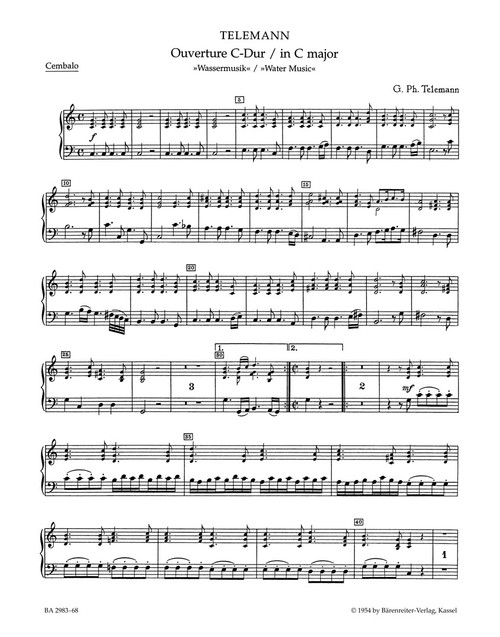 Ouverture C-Dur TWV 55:C3 "Wassermusik" [Bar:BA2983-68]