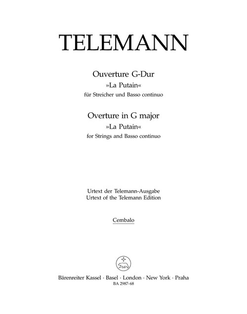 Ouvertüre G-Dur TWV 55:G1 "La Putain" [Bar:BA2987-68]