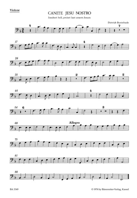 Canite Jesu nostro (Jauchzet hell, preiset laut) BuxWV 11 [Bar:BA3349-85]