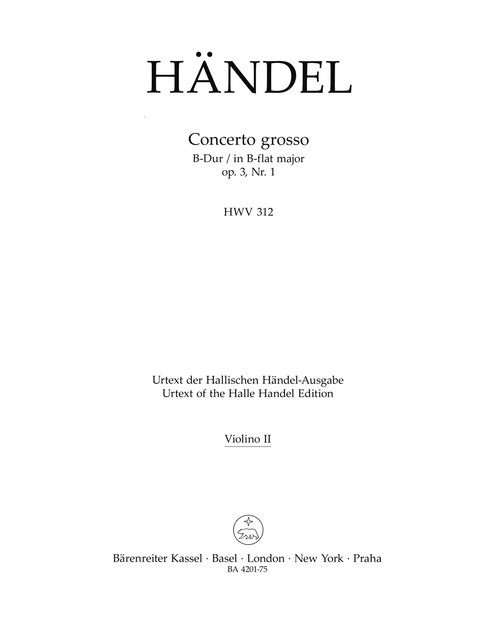 Concerto grosso in B-flat major op. 3/1 HWV 312 [Bar:BA4201-75]