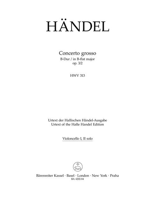 Concerto grosso in B-flat major op. 3/2 HWV 313 [Bar:BA4202-84]