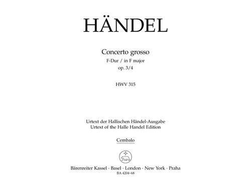 Concerto grosso in F major op. 3/4 HWV 315 [Bar:BA4204-68]