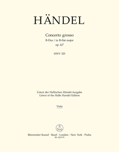 Concerto grosso in B-flat major op. 6/7 HWV 325 [Bar:BA4215-79]