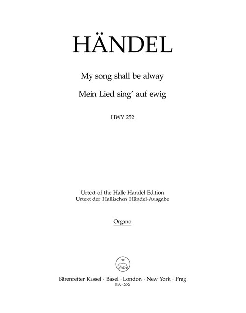 My song shall be alway HWV 252 [Bar:BA4292-67]