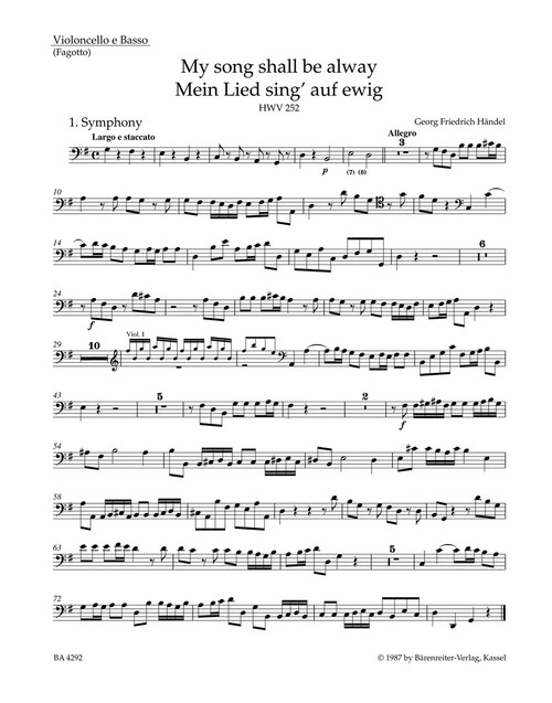 My song shall be alway HWV 252 [Bar:BA4292-82]