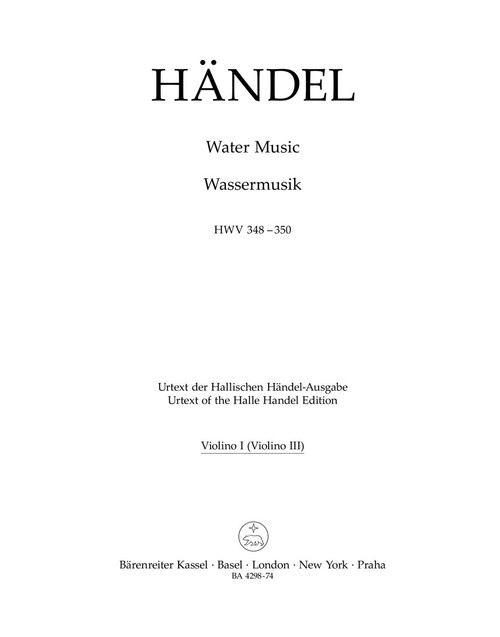 Water Music HWV 348-350 [Bar:BA4298-74]