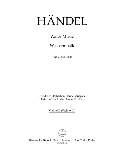 Water Music HWV 348-350 [Bar:BA4298-75]