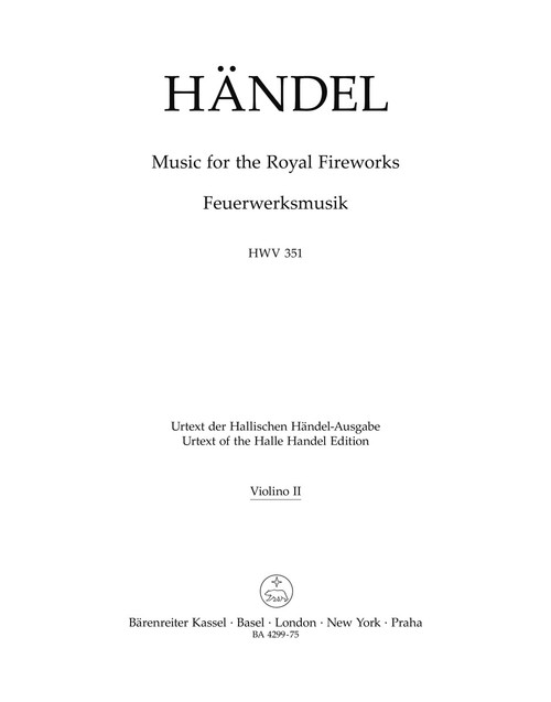 Music for the Royal Fireworks HWV 351 [Bar:BA4299-75]