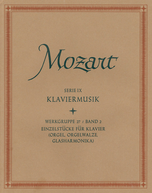 Single Works for Piano (Organ, Mechanical Organ, Glass Harmonica) [Bar:BA4584-02]