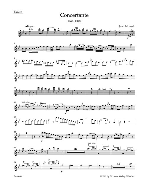 Concertante Hob. I:105 [Bar:BA4640-65]