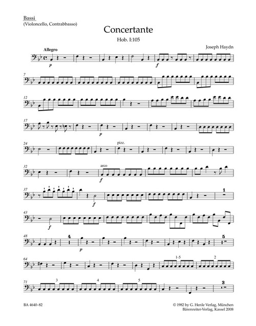 Concertante Hob. I:105 [Bar:BA4640-82]