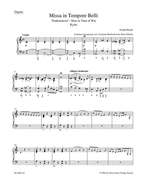 Missa in Tempore Belli Hob.XXII:9 "Mass in Time of War" [Bar:BA4652-67]