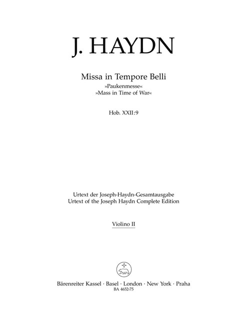 Missa in Tempore Belli Hob.XXII:9 "Mass in Time of War" [Bar:BA4652-75]