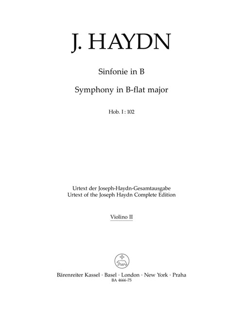 London Symphony no. 10 in B-flat major Hob.I:102 [Bar:BA4666-75]