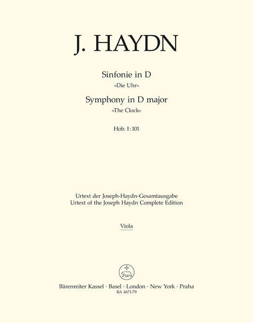 London Symphony no. 8 in D major Hob.I:101 "The Clock" [Bar:BA4671-79]