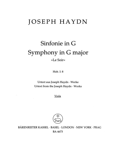 Symphony in G major Hob.I:8 "Le Soir" [Bar:BA4673-79]