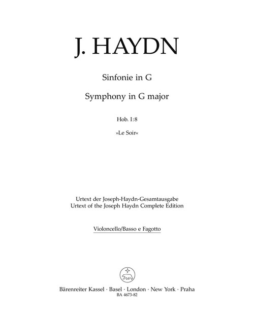 Symphony in G major Hob.I:8 "Le Soir" [Bar:BA4673-82]