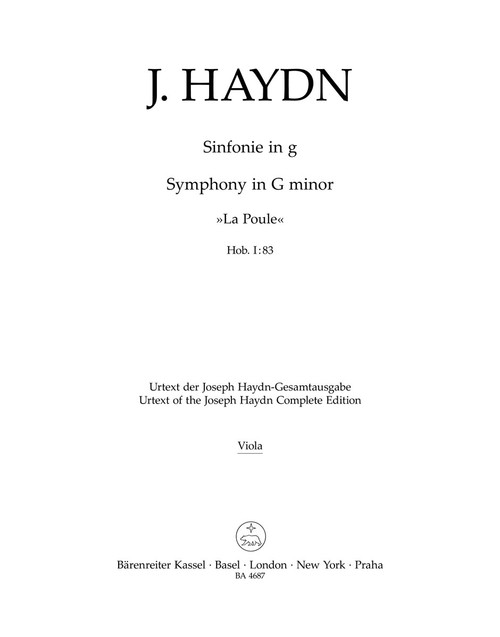 Symphony in G minor Hob. I:83 "La Poule" [Bar:BA4687-79]