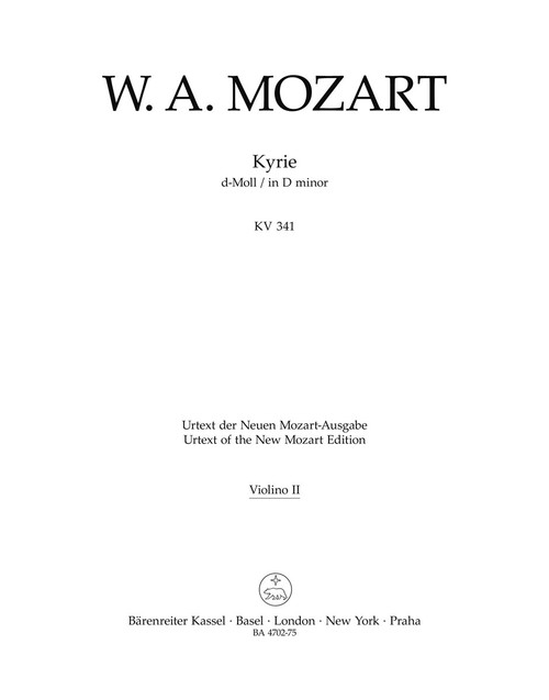 Kyrie in D minor K. 341 (368a) [Bar:BA4702-75]