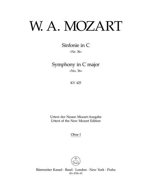 Symphony no. 36 in C major K. 425 "Linz Symphony" [Bar:BA4704-65]