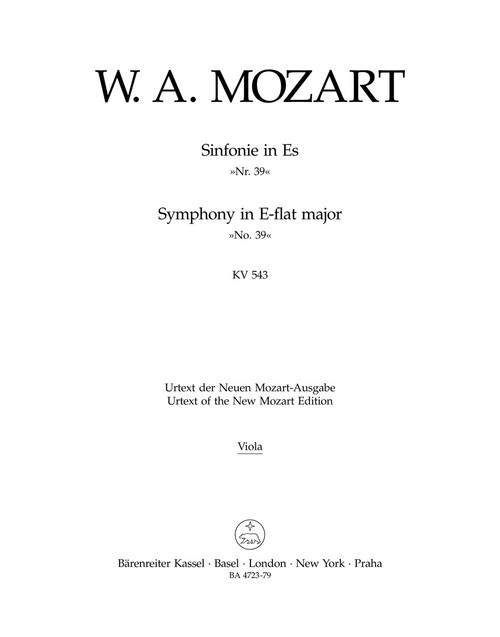 Symphony no. 39 in E-flat major K. 543 [Bar:BA4723-79]