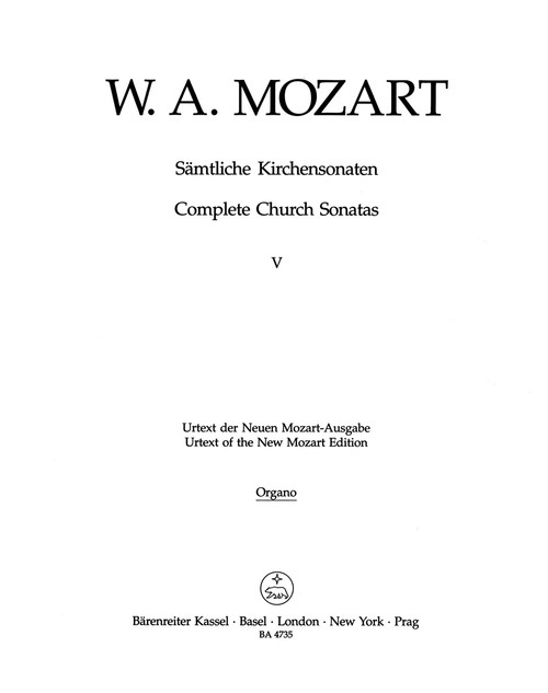 Complete Church Sonatas, Volume 5 K. 263 [Bar:BA4735-67]
