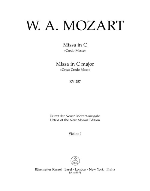 Missa in C major K. 257 "Great Credo Mass" [Bar:BA4859-74]