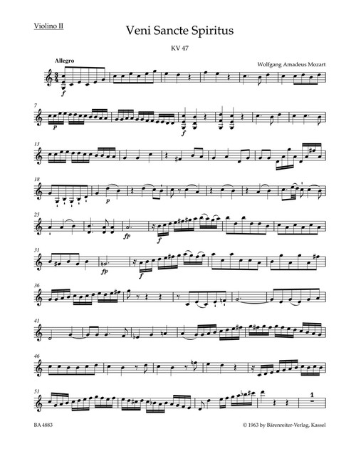Veni Sancte Spiritus K. 47 [Bar:BA4883-75]
