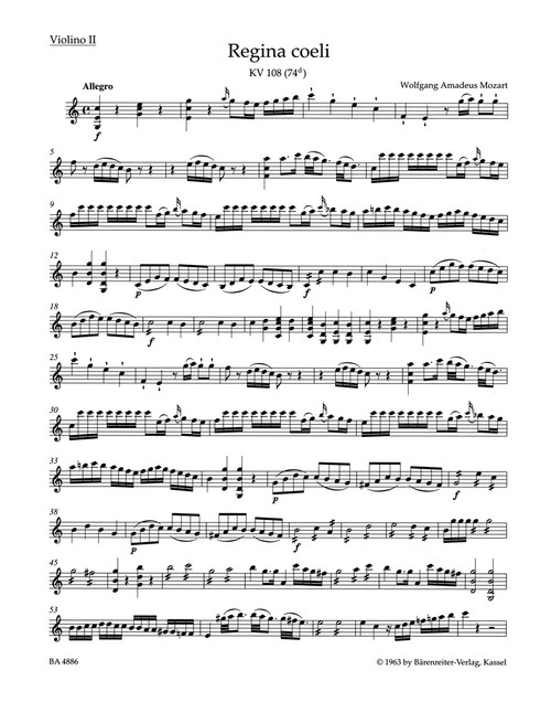 Regina coeli in C major K. 108 (74d) [Bar:BA4886-75]