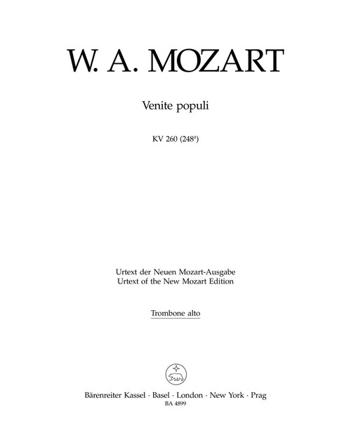 Venite populi K. 260 (248a) [Bar:BA4899-65]