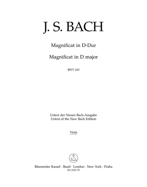 Magnificat in D major BWV 243 [Bar:BA5103-79]