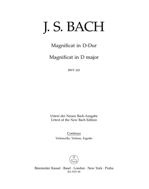 Magnificat in D major BWV 243 [Bar:BA5103-86]