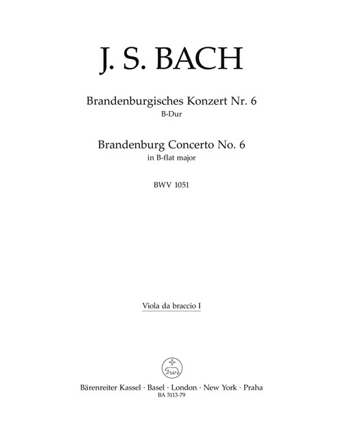 Brandenburg Concerto no. 6 in B-flat major BWV 1051 [Bar:BA5113-79]