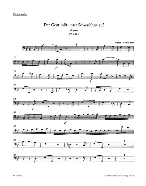 Der Geist hilft unser Schwachheit auf BWV 226 [Bar:BA5130-82]