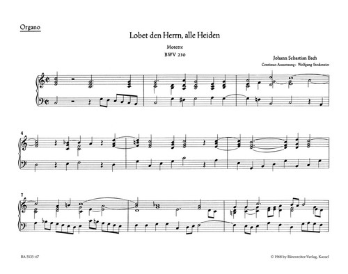 Lobet den Herrn, alle Heiden BWV 230 [Bar:BA5135-67]