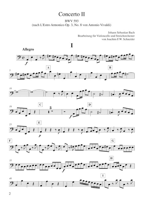 Concerto for Violoncello, Strings and Basso continuo in A minor [Bar:BA5136-82]