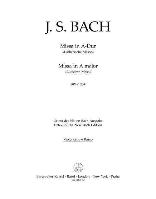 Mass in A major BWV 234 [Bar:BA5183-82]
