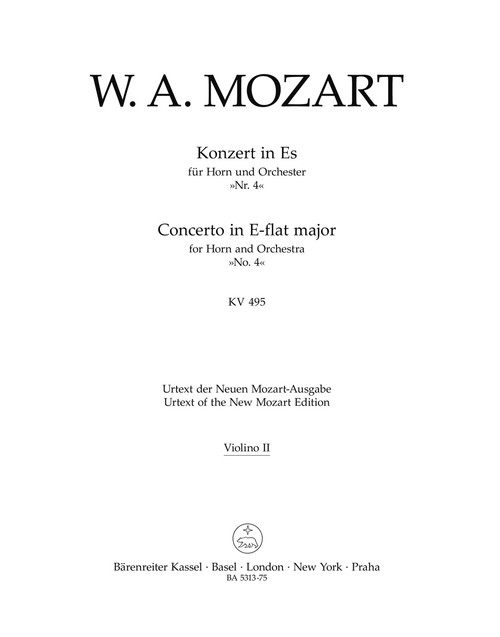 Concerto for Horn and Orchestra no. 4 in E-flat major K. 495 [Bar:BA5313-75]