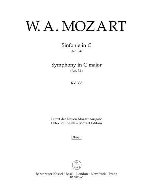 Symphony no. 34 in C major K. 338 [Bar:BA5353-65]
