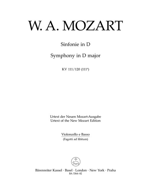 Symphony in D major K. 111/120(111a) [Bar:BA5364-82]