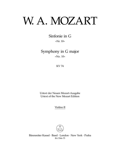 Symphony no. 10 in G major K. 74 [Bar:BA5366-75]