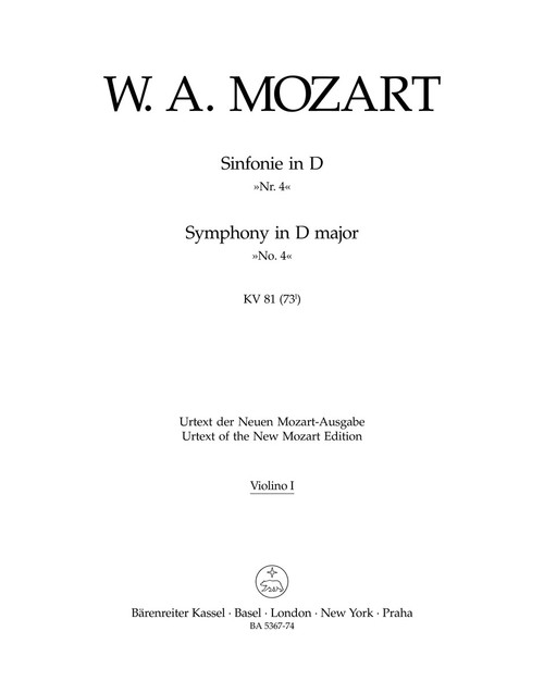 Symphony in D major K. 81(73l) [Bar:BA5367-74]