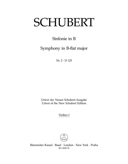 Symphony no. 2 in B-flat major D 125 (1814) [Bar:BA5602-74]
