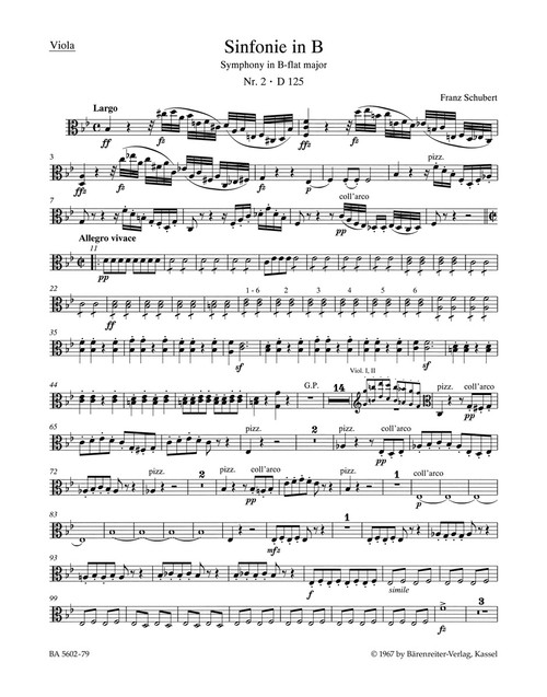 Symphony no. 2 in B-flat major D 125 (1814) [Bar:BA5602-79]