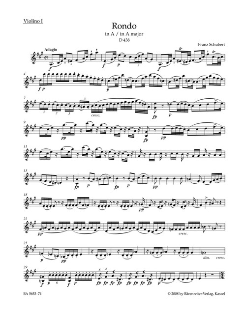 Rondo for Violin and Strings in A major D 438 [Bar:BA5653-74]