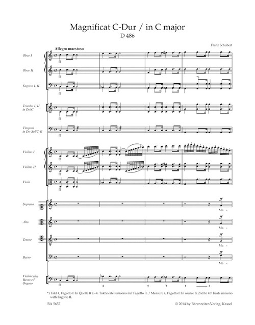 Magnificat in C major D 486 [Bar:BA5657]