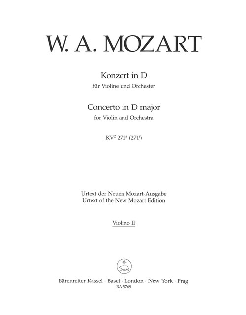 Concerto for Violin und Orchestra in D major K². 271a (271i) [Bar:BA5769-75]