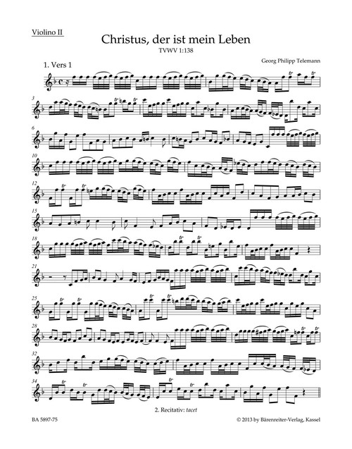 Christus, der ist mein Leben TVWV 1:138 [Bar:BA5897-75]