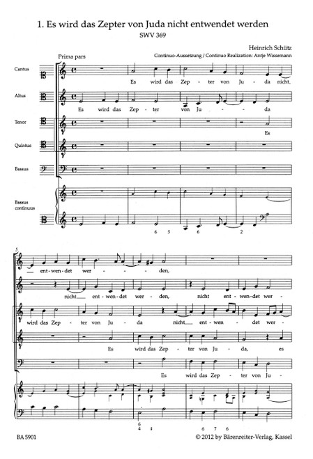 Geistliche Chor-Music SWV 369-380 [Bar:BA5901]